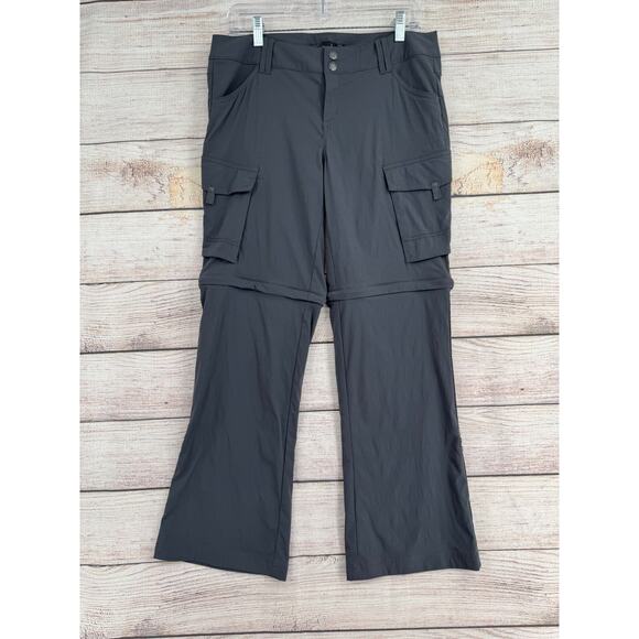 prAna Sage Cargo Hiking Convertible Pants Women's Size 8 Dark‎ Gray - Picture 1 of 14